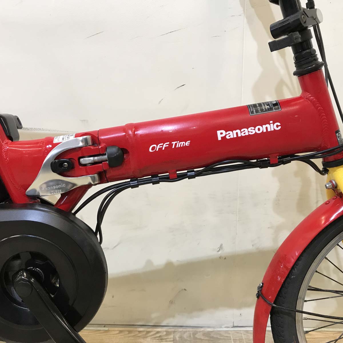 【中古レンタル】【A】折りたたみ パナソニック オフタイム レッド × イエロー 前18×後20インチ KX113【神戸在庫】