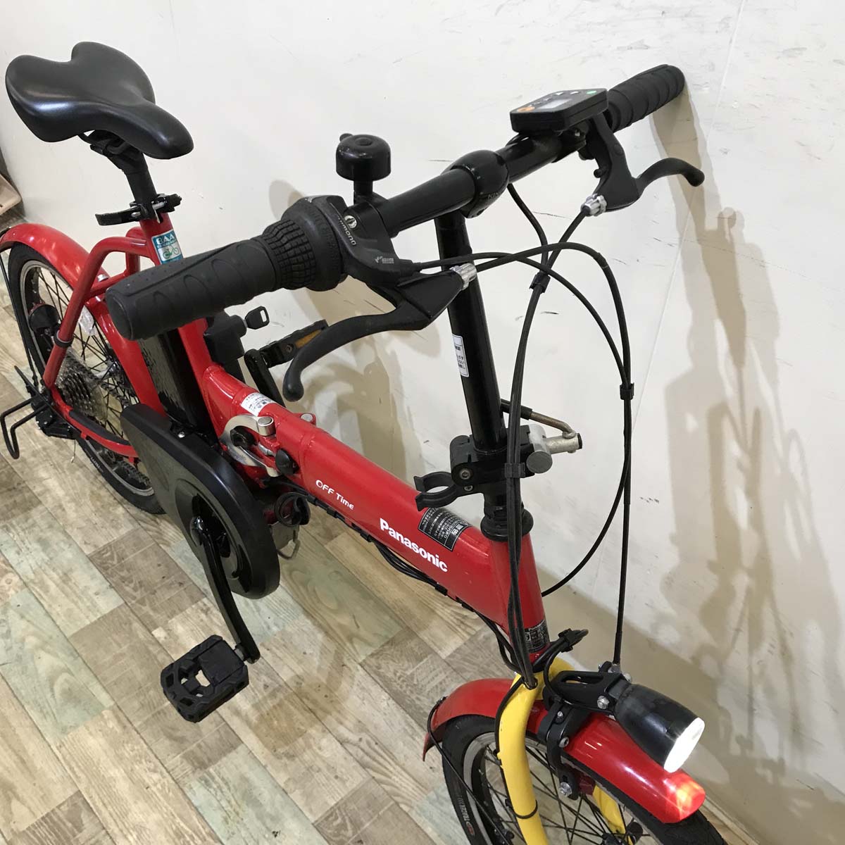 【中古レンタル】【A】折りたたみ パナソニック オフタイム レッド × イエロー 前18×後20インチ KX113【神戸在庫】