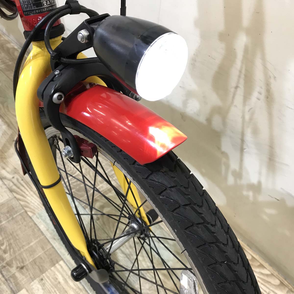 【中古レンタル】【A】折りたたみ パナソニック オフタイム レッド × イエロー 前18×後20インチ KX113【神戸在庫】