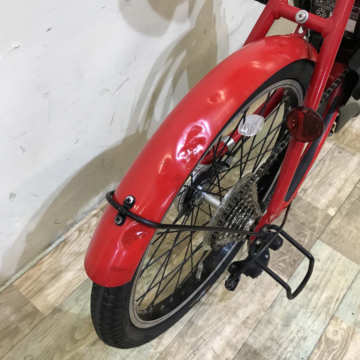 【中古レンタル】【A】折りたたみ パナソニック オフタイム レッド × イエロー 前18×後20インチ KX113【神戸在庫】