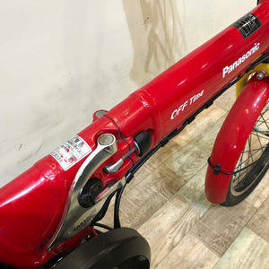 【神戸店限定】【中古レンタル】【A】折りたたみ電動自転車  パナソニック オフタイム レッド×イエロー KT127