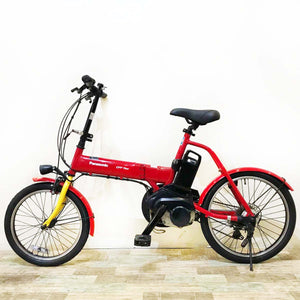 【神戸店限定】【中古レンタル】【A】折りたたみ電動自転車  パナソニック オフタイム レッド×イエロー KT127