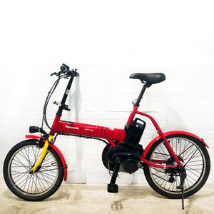 【中古レンタル/ 高年式中古車】【A】電動折りたたみ自転車  パナソニック オフタイム レッド×イエロー YN058【横浜在庫】