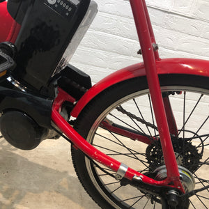 【中古レンタル/ 高年式中古車】【A】電動折りたたみ自転車  パナソニック オフタイム レッド×イエロー YN058【横浜在庫】
